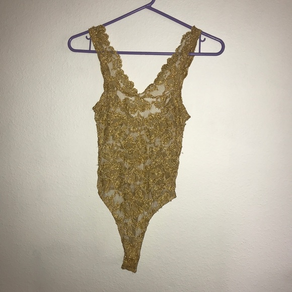 gold lace bodysuit